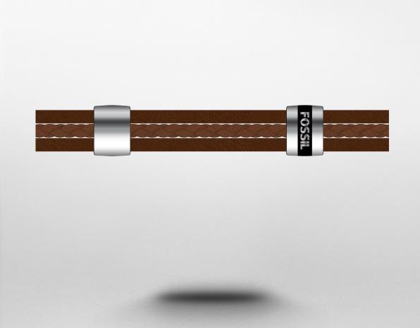 Image du produit Fossil Bracelet de bijoux (21.30 cm, Acier inoxydable, Cuir)