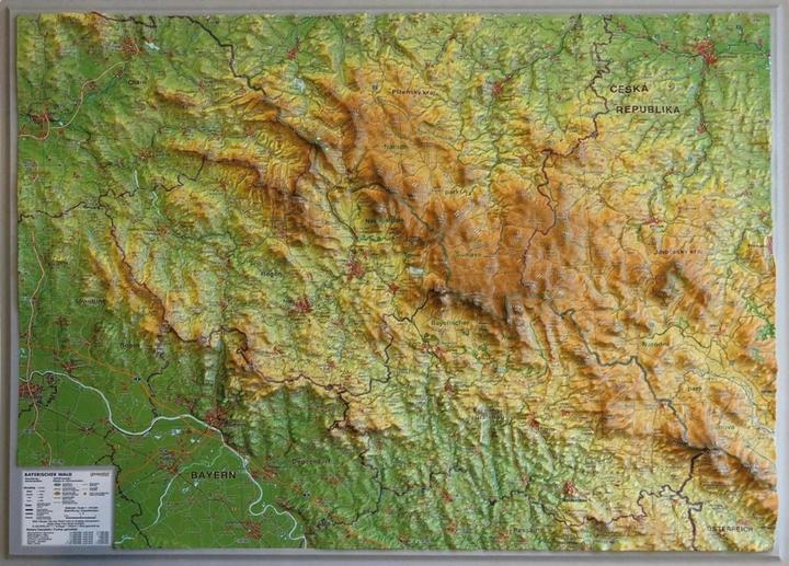 Actual product image Bavarian Forest relief map small
