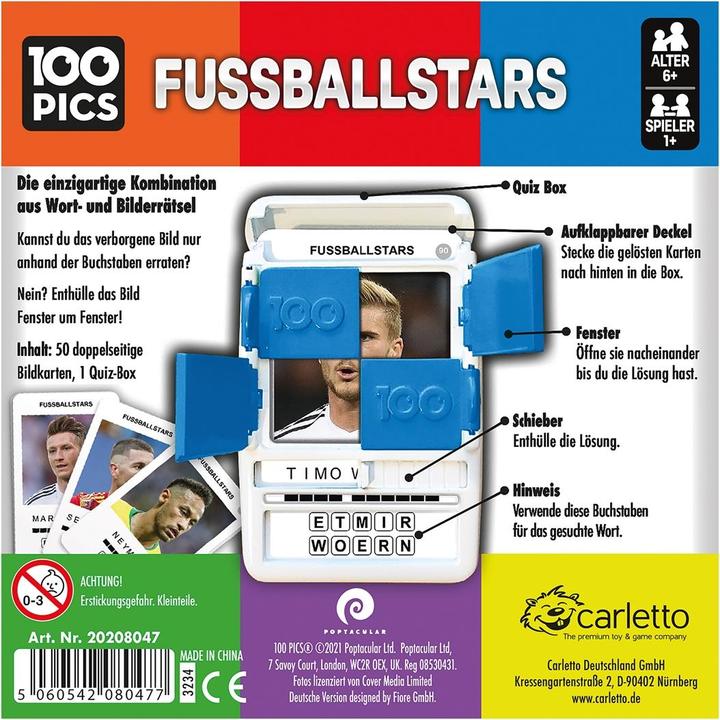 Immagine prodotto 100 Pics 100 stelle del calcio (Tedesco)