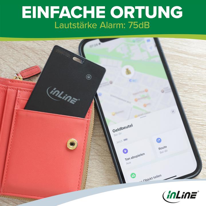 Produktbild InLine ® Wallet Finder, smarte Karte für die Geldbörse, Qi-Aufladung, 100mAh, IPX5 (iOS, iPadOS)