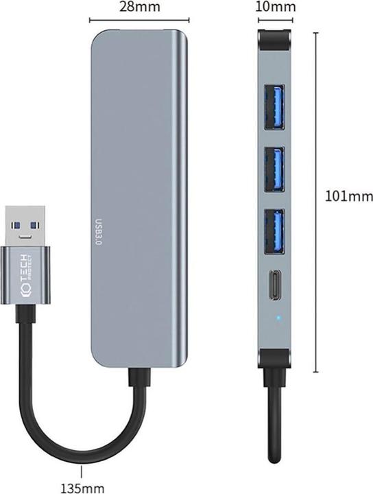 Immagine prodotto Tech-Protect HUB V0 (USB-A, 5 Porti)