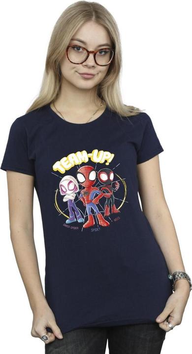 Actual product image Womens/Ladies Spidey And His Amazing Friends Sketch Cotton T-Shirt (L)