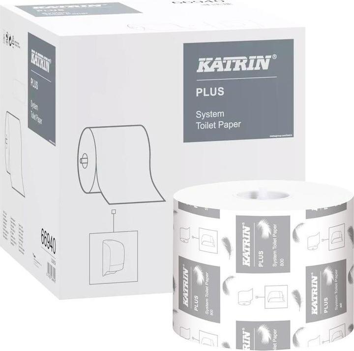Image du produit Katrin Papier hygiénique Plus System, 2-lg, blanc, 800 feuilles, pour le distributeur de papier hygiénique (800 x)
