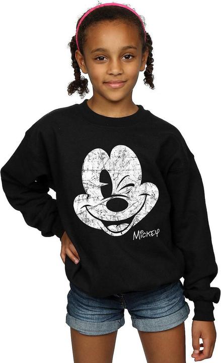 Actual product image Disney Girls Mickey Mouse Face Cotton Sweatshirt (152, 158)