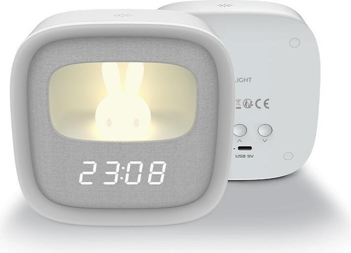 Actual product image Forever Light Alarm clock with LED Bunny night light PURE FNL-06 AURORA white square
