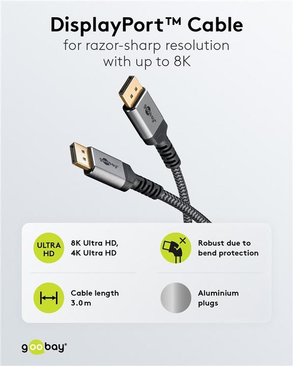 Actual product image Goobay DisplayPort – DisplayPort (3 m, DisplayPort)