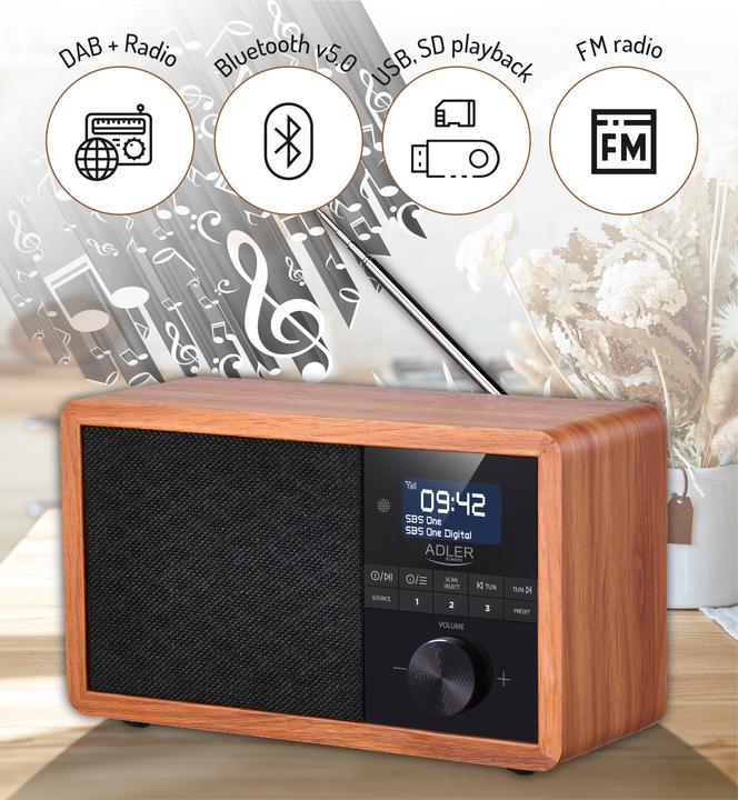 Image du produit Adler AD 1184 (FM, DAB+ DAB, AM, Bluetooth)