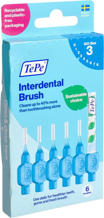 Actual product image TePe Interdental Brush Blue 0.6 - Effective Oral Care (0.60 mm)