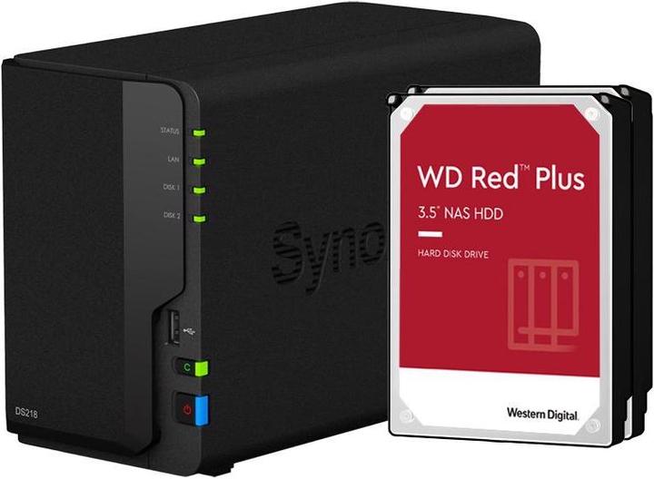 Synology Ds218 (2 x 6 TB, WD Red Plus)