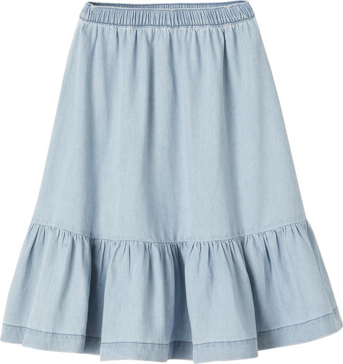 Vertbaudet Mädchen Volantrock aus Light-Denim