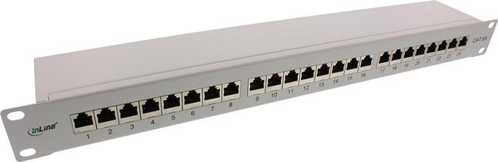 Actual product image InLine Patch panel Cat.6A 24-way 48,26cm 19inch 1U light gray RAL7035