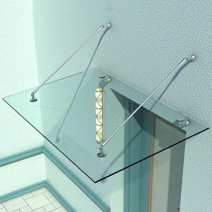 Image du produit Swisshandel24 Auvent en verre trempé, inox verre clair (150x90 cm) (M)