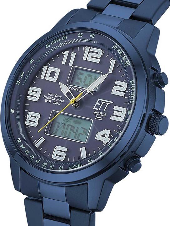 Immagine prodotto ETT EGS-11445-32M Orologio Solar Drive Radio Control Hunter II Uomo 48mm 10ATM (Orologio digitale, Orologio da polso analogico, Orologio radiocontrollato, 48 mm)