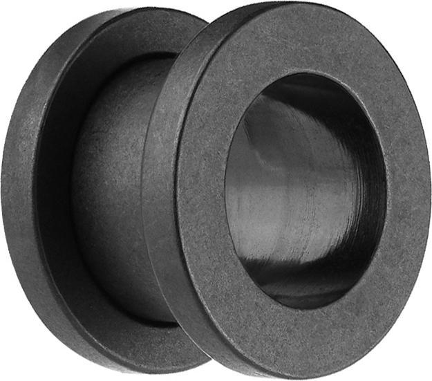 Star Piercing Flesh Tunnel schwarz matt (ohne Messing, Chirurgenstahl 316L)