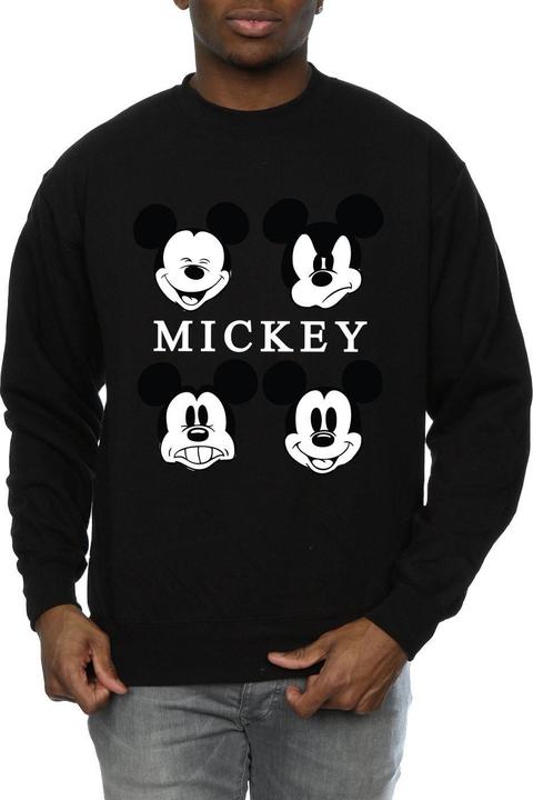 Disney Vier Köpfe Mickey Mouse Baumwoll Sweatshirt (XL)