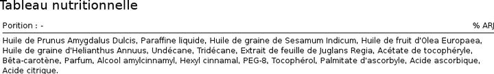 Valeurs nutritives et ingrédients Olival Huile Super Carotte (Huile autobronzante, 100 ml)