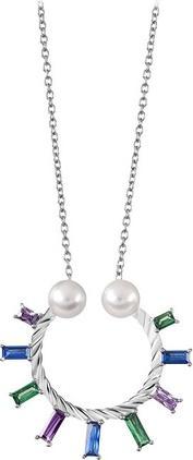 Produktbild Silver Cat Ladies necklace with zircons and pearls SC349
