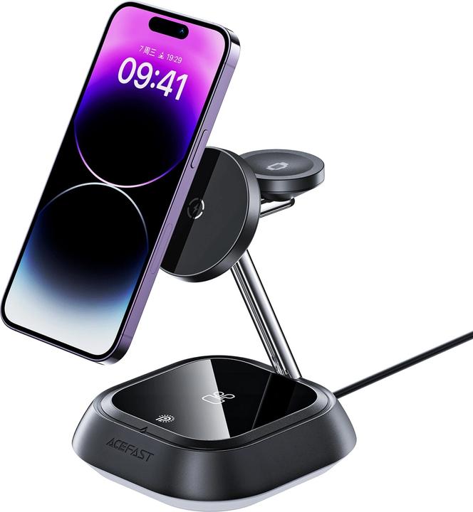 Produktbild Acefast 3in1 E16 15W induktive Ladestation für Telefon / Kopfhörer / Uhr - Schwarz (15 W)