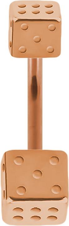 Immagine prodotto Star Piercing Banana oro rosa con due cubi (senza ottone, Acciaio chirurgico 316L)
