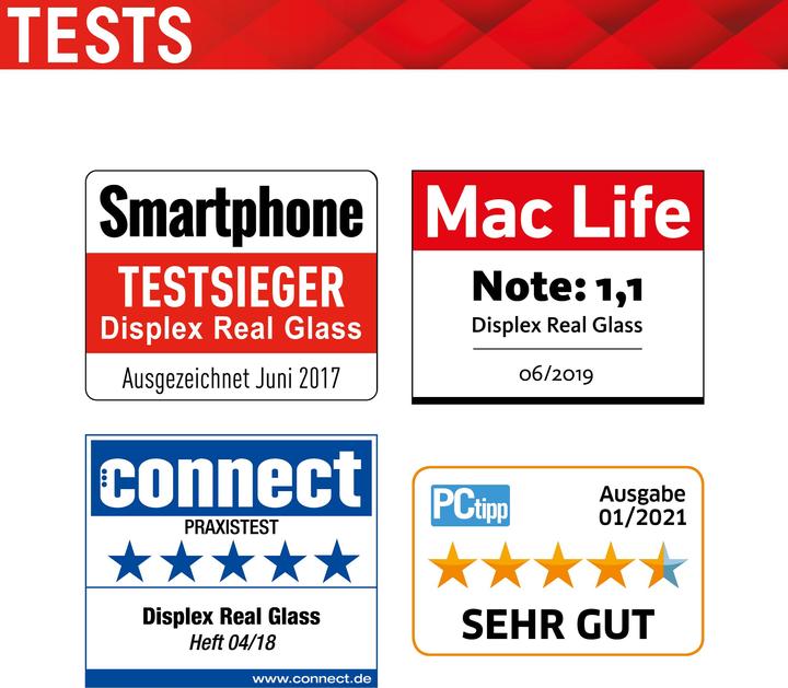 Actual product image Displex Real Glass, 2D Panzerglas (1 Piece, Apple iPhone X, Apple iPhone 11 Pro)