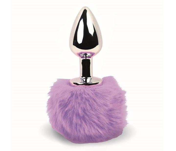 Actual product image FeelzToys Bunny Tails Butt Plug Purple