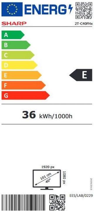 Energy Label Sharp 24FH2EA (24", LED, HD ready, 2023)