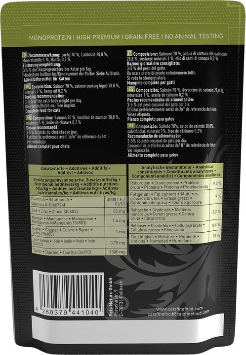 Image du produit Catz Finefood Purrrr No.105 Saumon (Adulte, 1 pcs, 80 g)