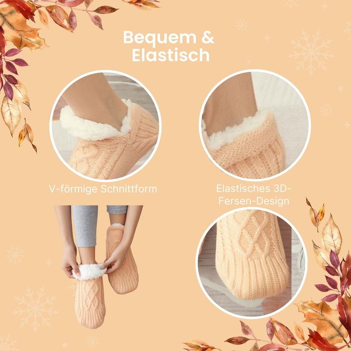 Actual product image Hermex Hausschuhe Gr. 39-42 Wintersocken Kuschelsocken Fuzzy-Socken Pantoffeln (39, 40, 41, 42)