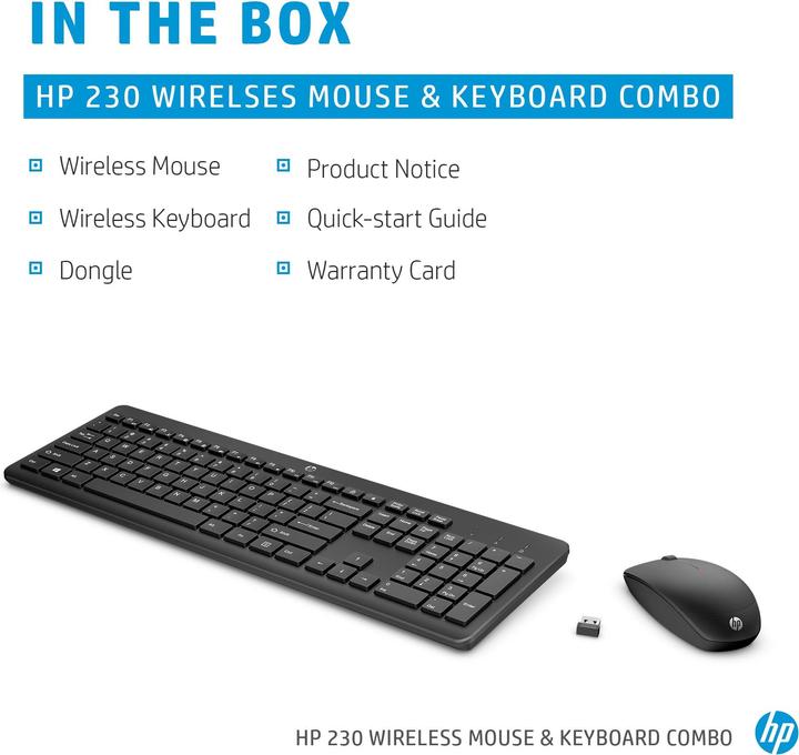 Actual product image HP Wireless Keyboard Mouse NRL (Eng. Int., Wireless)