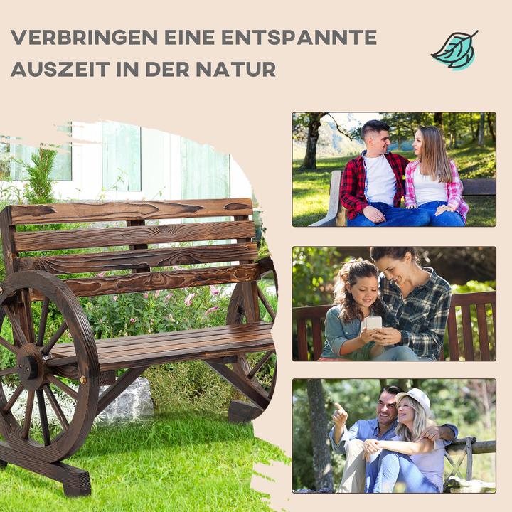 Image du produit Outsunny Banc de jardin design roue de chariot