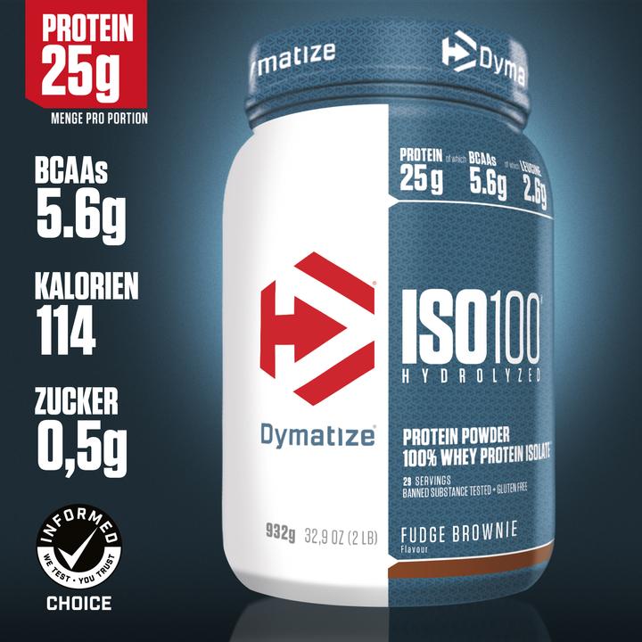 Image du produit Dymatize ISO 100 Hydrolysé (Fudge Brownie, 1 pcs, 932 g)