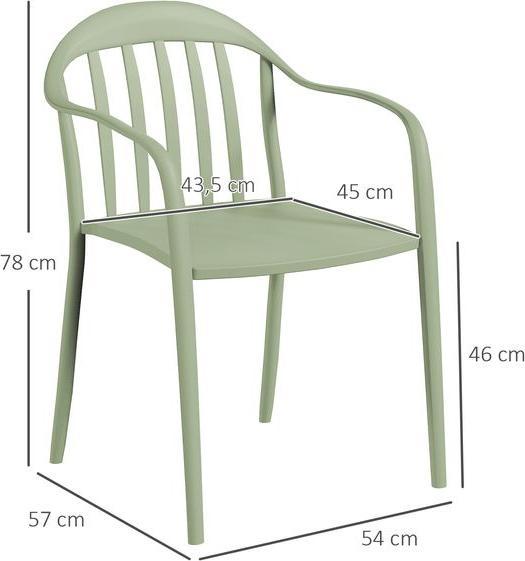 Produktbild Swisshandel24 4er Set Gartenstuhl, Kunststoff, stapelbar, bis 120 kg, Grün