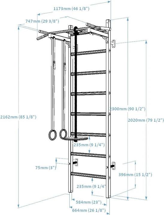 Produktbild BenchK Sprossenwand System 221B+A076