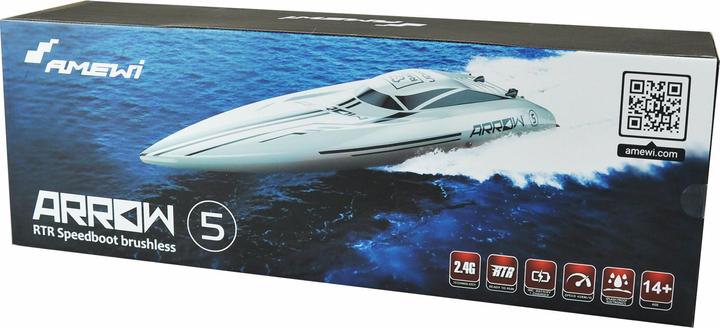 Image du produit Amewi Arrow 5 Bateau de course mono électrique sans balais 3S RTR