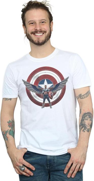 Image du produit - T-shirt FALCON AND THE WINTER SOLDIER CAPTAIN AMERICA SHIELD POSE - Homme (5XL)