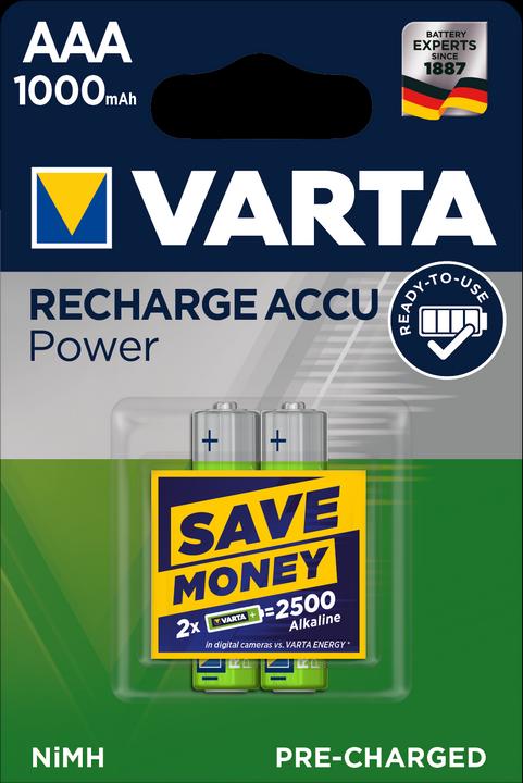 Varta Recharge Accu Power (2 pcs., AAA, 1000 mAh)
