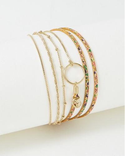 Actual product image Flowers Forzoé Clover Bracelet - Brass Plate - Genuine Leather (Brass plate)