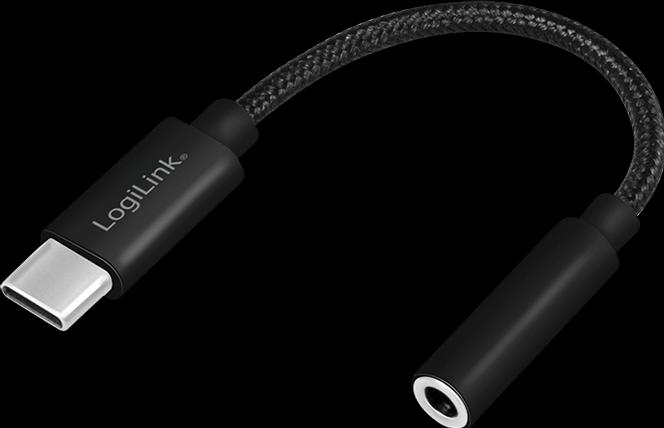 Produktbild LogiLink Cable USB-C to 3.5mm 0,13m Black (USB Typ C, USB Typ C)