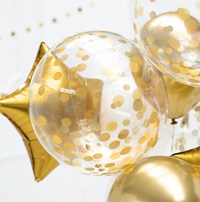 Image du produit Partydeco Ballon sphérique - Petit pois or 40cm