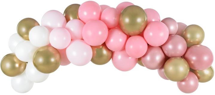 Partydeco Bogen aus Luftballons in Rosa und Gold (60 x)