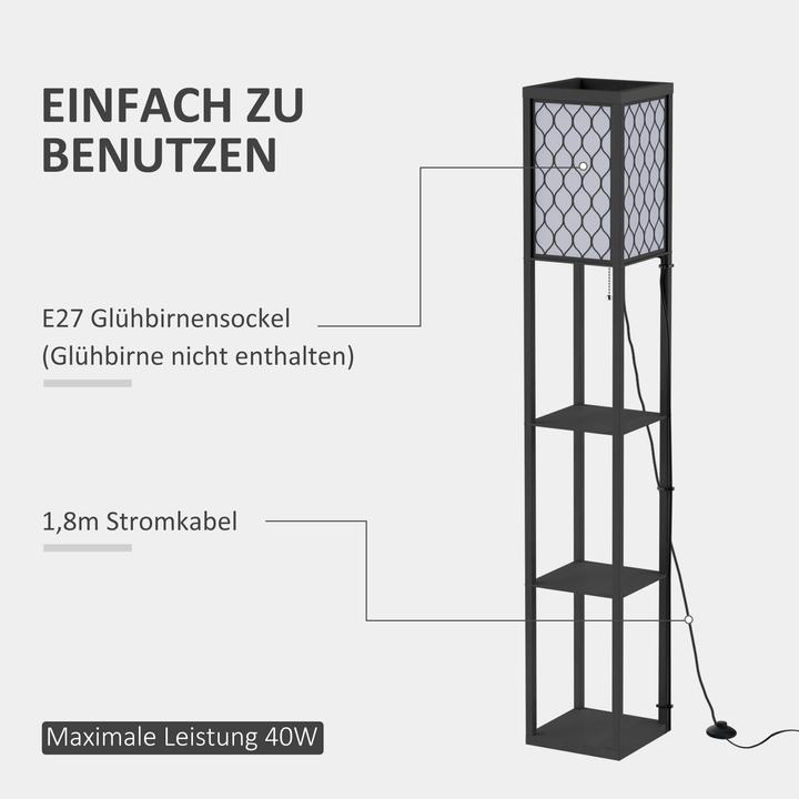 Valeurs nutritives et ingrédients Homcom Lampadaire (E27)
