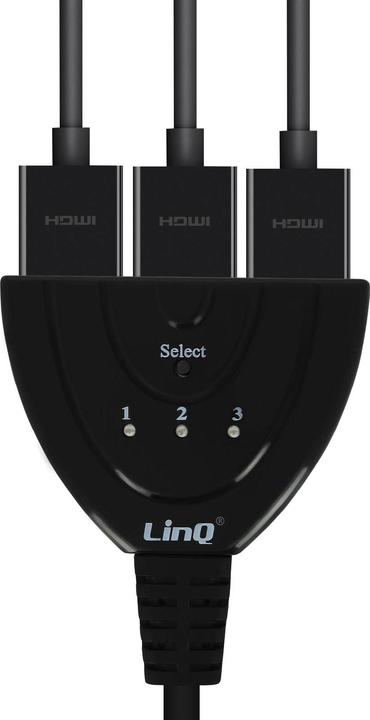 Produktbild LinQ Multiport Adapter /HUB HDMI männlich auf 3x HDMI-Ports, by – Schwarz (0.15 m, HDMI)