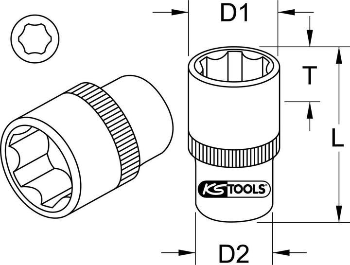 Image du produit KS Tools 1/2" Douille (25 mm)