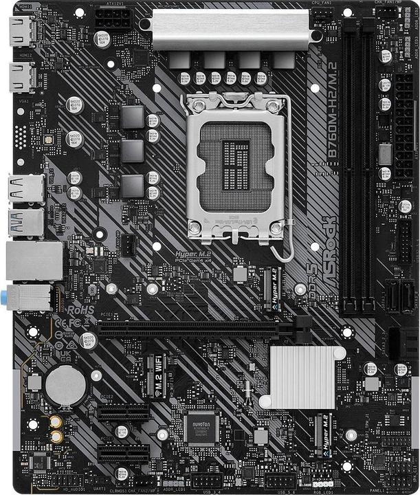Actual product image AsRock B760M-H2/M.2 moederbord (LGA 1700, Intel B760, mATX)