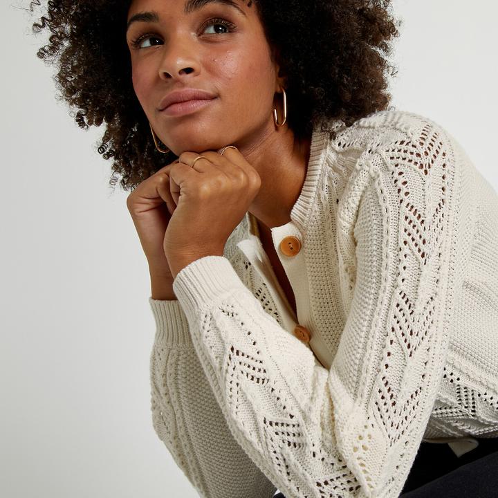 La Redoute Collections Cardigan aus Pointelle-Strick