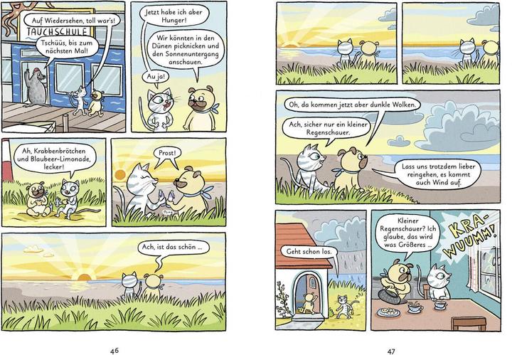 Produktbild Mein Abenteuercomic - Mops und Kätt fahren ans Meer (Deutsch, Vera Schmidt, 2021)