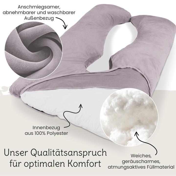 Produktbild Bestschlaf Multifunktions-Körperkissen, Schwangerschaftskissen in U Form, Stillkissen mit abnehmbarem und