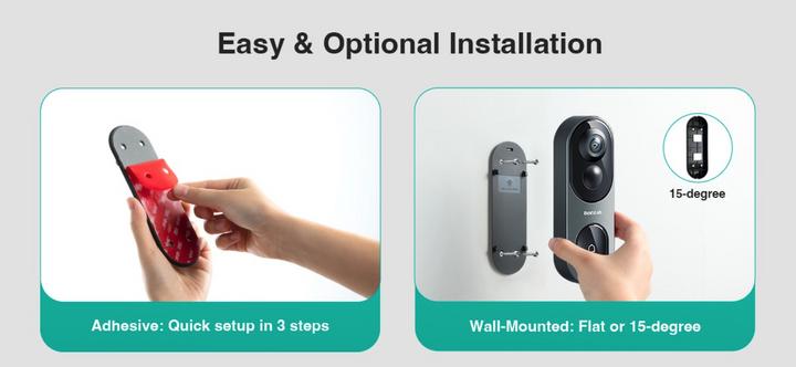 Image du produit Botslab Doorbell vidéo, 6400mAh Capacity, 180° Wide-Angle Vision, 32G Internal Storage, Human Detect (WiFi)