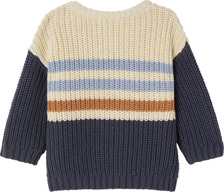 Actual product image Vertbaudet Gestreifter Jungen Baby Pullover mit Knöpfen Oeko-Tex (62)