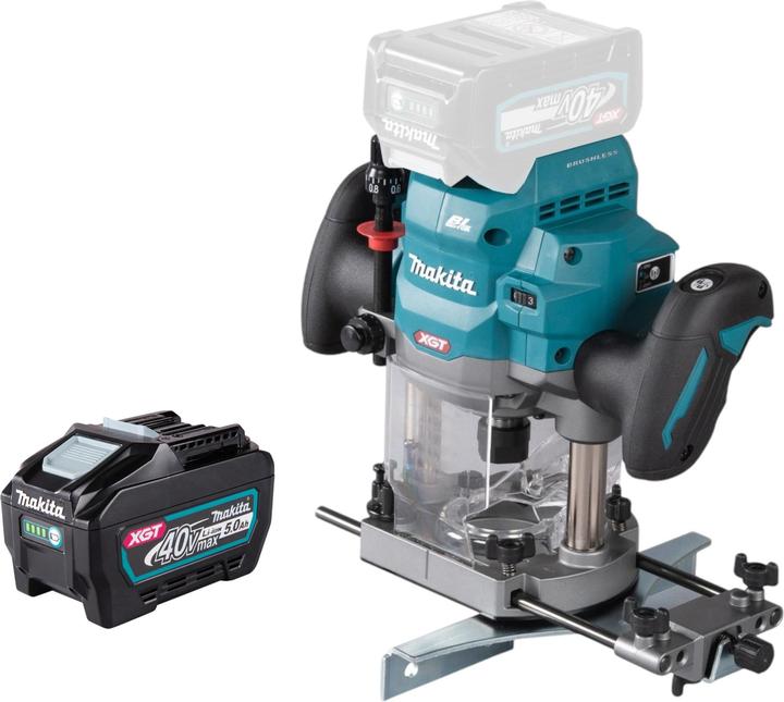 Immagine prodotto Makita RP 001 GT1 Fresatrice a batteria 40 V max. 12 mm brushless + 1x batteria 5.0 Ah - senza caricatore